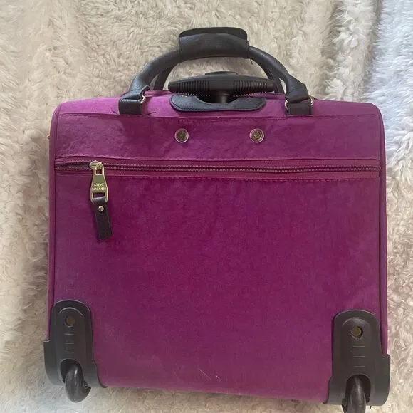 Steve Madden Designer Carry-on Suitcase weekender Nylon peek-a-boo purple. - Picture 2 of 10